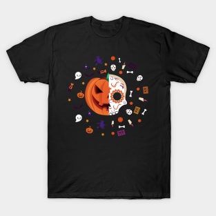 pumpkins and skulls T-Shirt